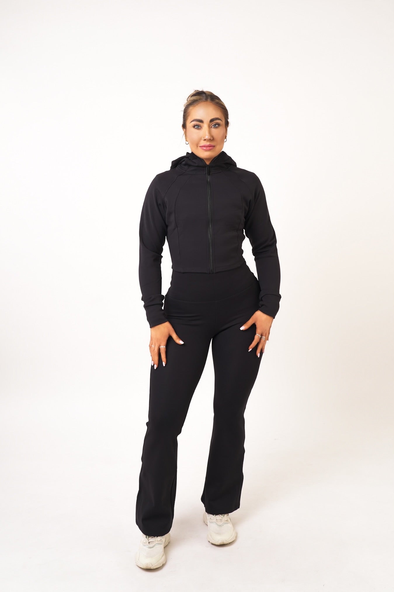 Black Fleece Flare Leggings - Lucy