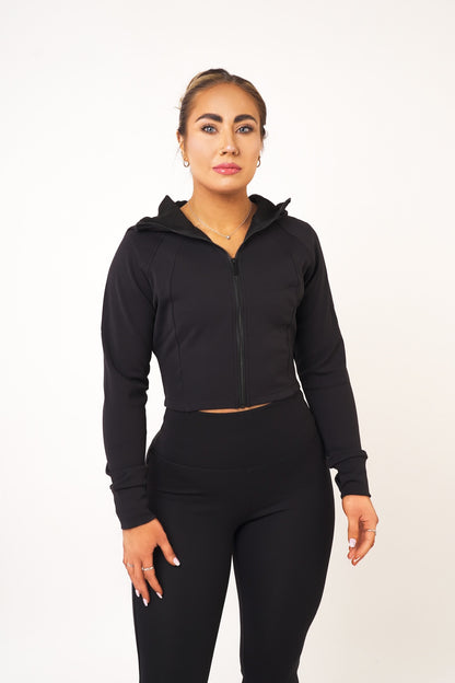 Black Fleece Zip Up Jacket - Lucy