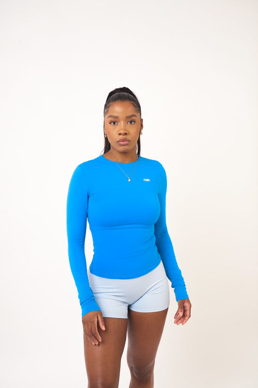 Electric Blue Long Sleeve Skin Top - Gabby
