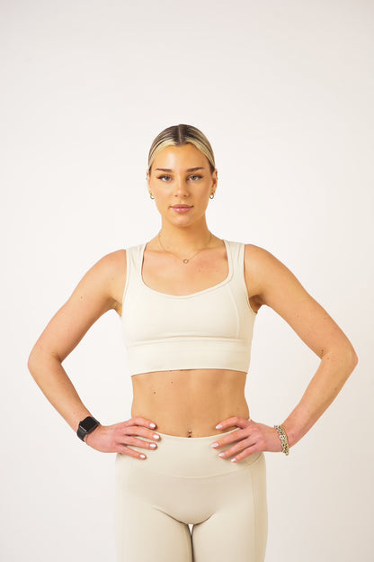 Cream Open Back Cropped Top - Jade