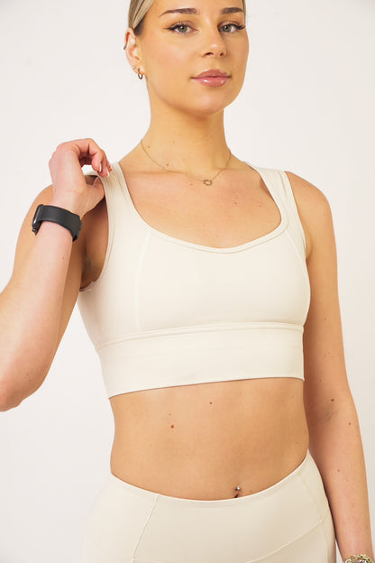 Cream Open Back Cropped Top - Jade