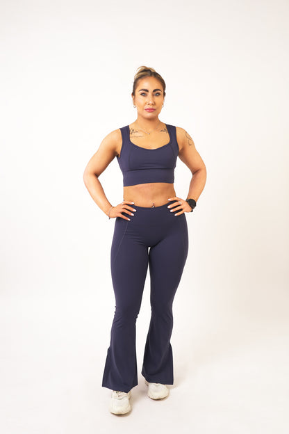 Navy Open Back Cropped Top - Jade
