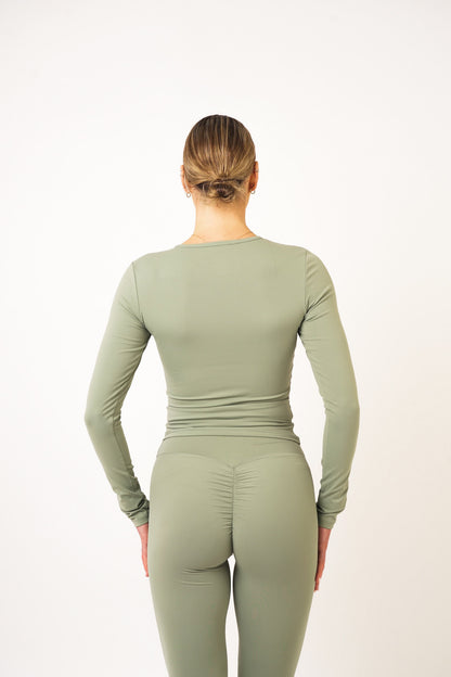 Olive Long Sleeve Skin Top - Gabby