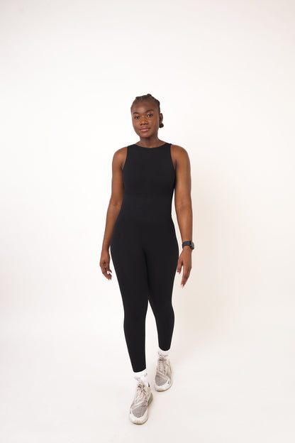 Black Open Back Jumpsuit - Gina