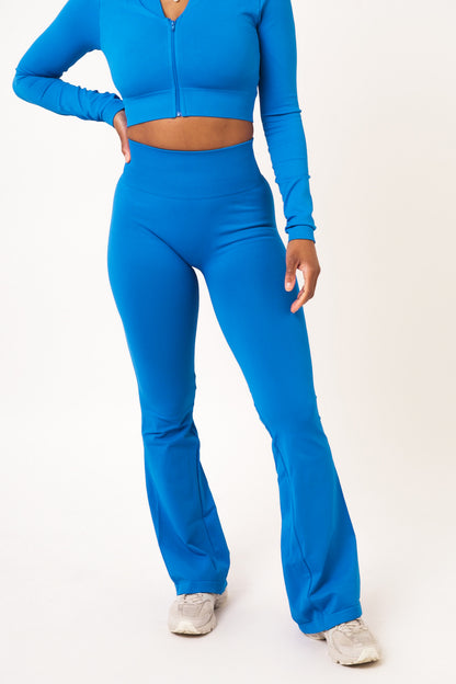 Royal Blue Ribbed Flares - Ada