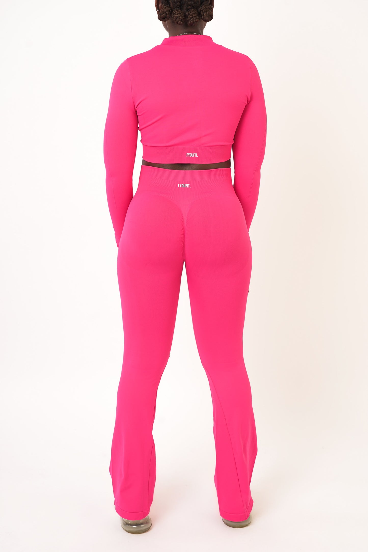 Bright Pink Ribbed Flares - Ada