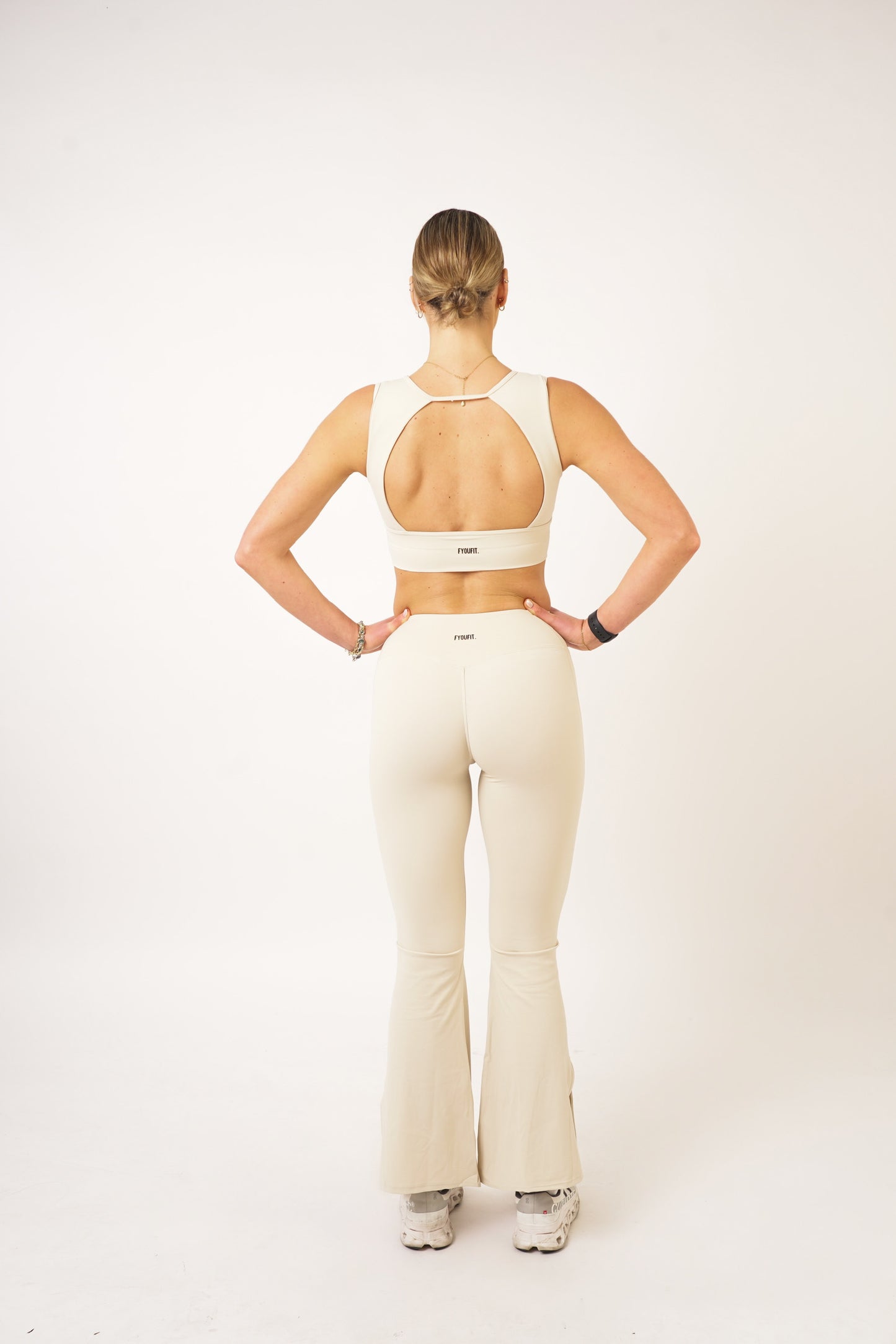 Cream Flare Pants - Jade