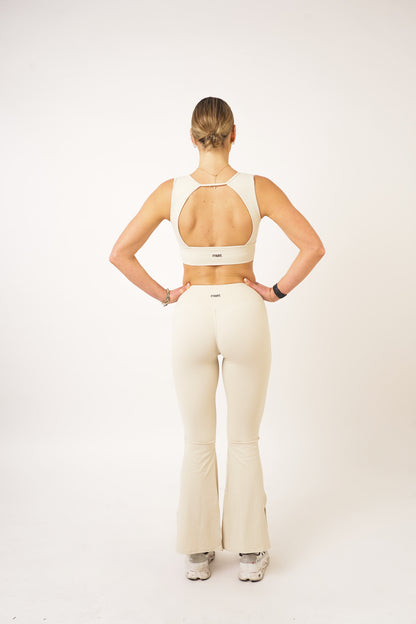 Cream Flare Pants - Jade