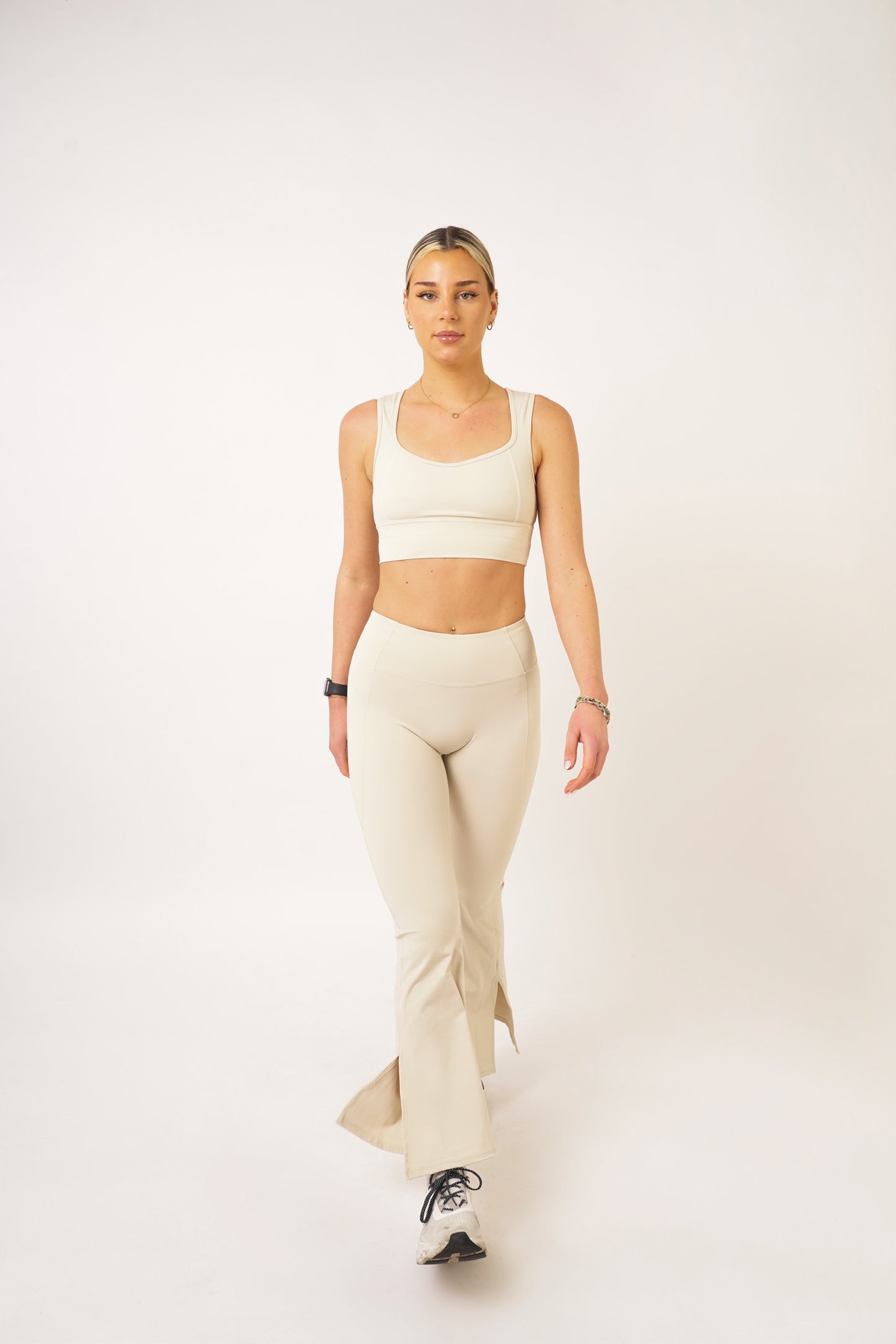 Cream Flare Pants - Jade