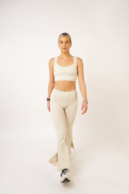 Cream Flare Pants - Jade
